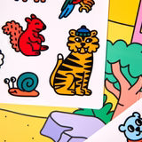 OMY Φορητό παιχνίδι με αυτοκόλλητα σιλικόνης Montessori Animals
