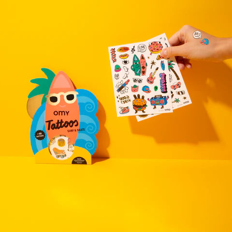 Αυτοκόλλητα tattoos Surf & Skate OMY