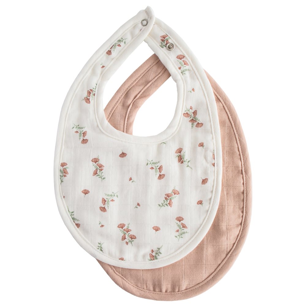 Βρεφική Σαλιάρα Mushie 2Pack  Blush/Pink Floral