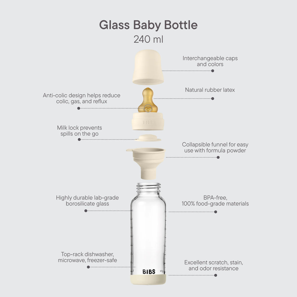 BIBS ΓΥΑΛΙΝΟ ΜΠΙΜΠΕΡΟ 240ml – LATEX – BABY BLUE