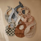 Βρεφική Σαλιάρα Mushie 2Pack Tan/Fog