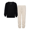 TWO IN A CASTLE Monochrome Pique Top And Sweatpants