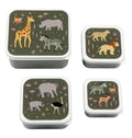 A little lovely company Σετ 4 δοχεία φαγητού Lunch & Snack Box Savanna