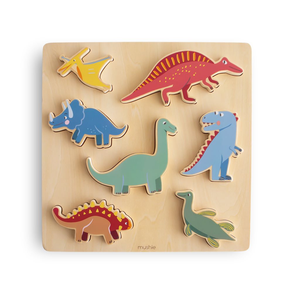 Ξύλινο Puzzle Mushie Dinosaur