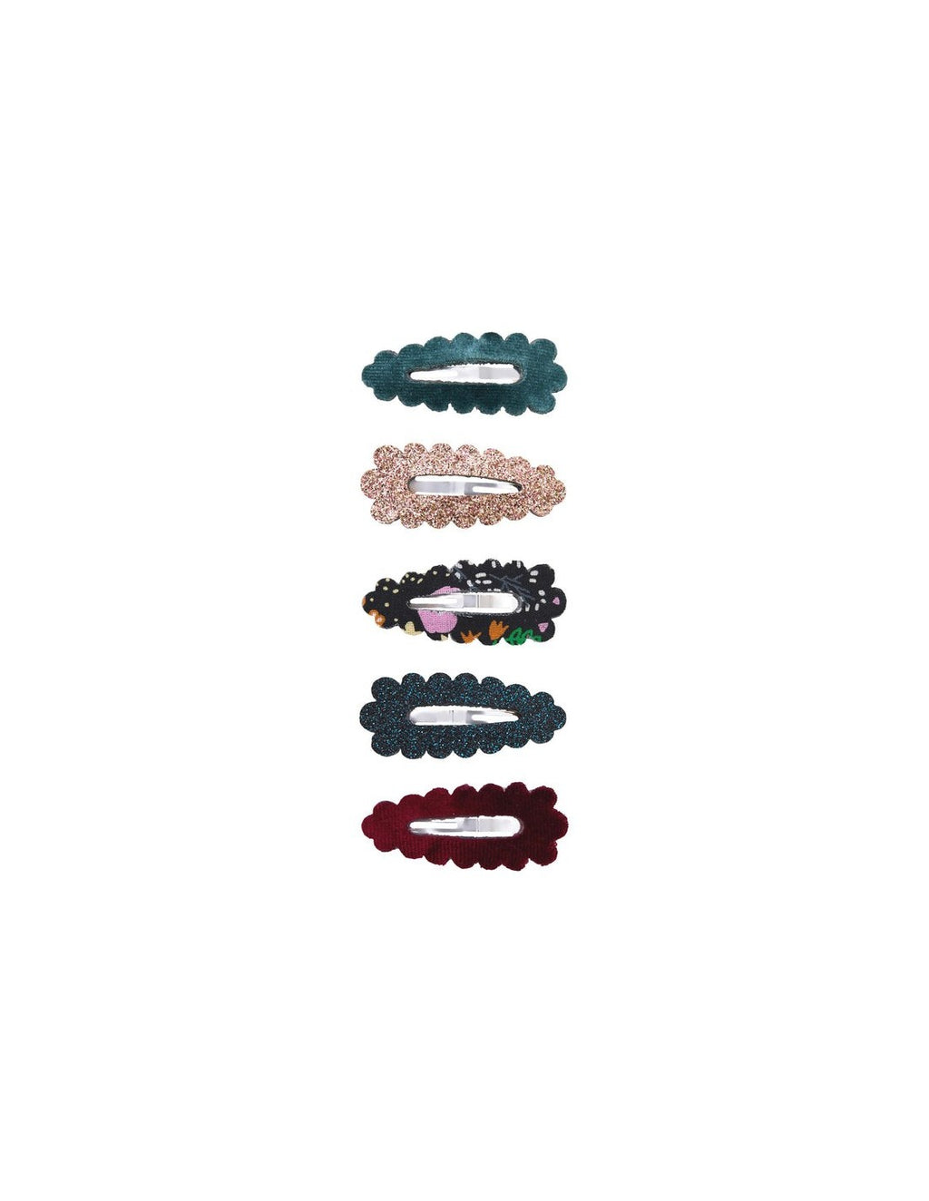 Mimi&Lula BLACKBERRY SCALLOPED MINI HAIR CLIPS