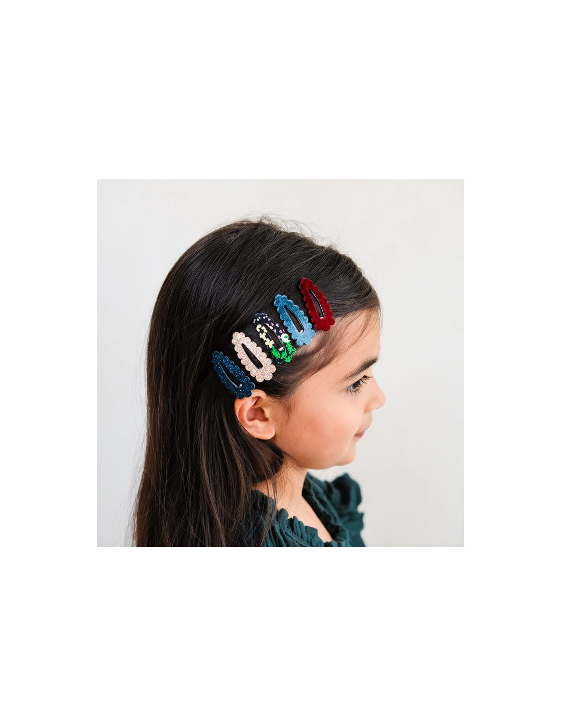 Mimi&Lula BLACKBERRY SCALLOPED MINI HAIR CLIPS
