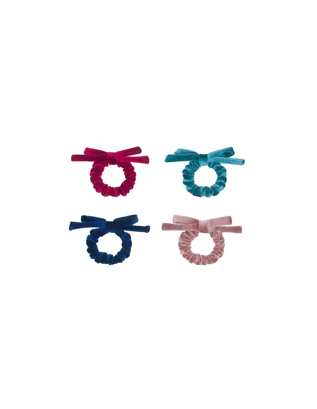 Mimi&Lula BLACKBERRY VELVET BOW SCRUNCHIES
