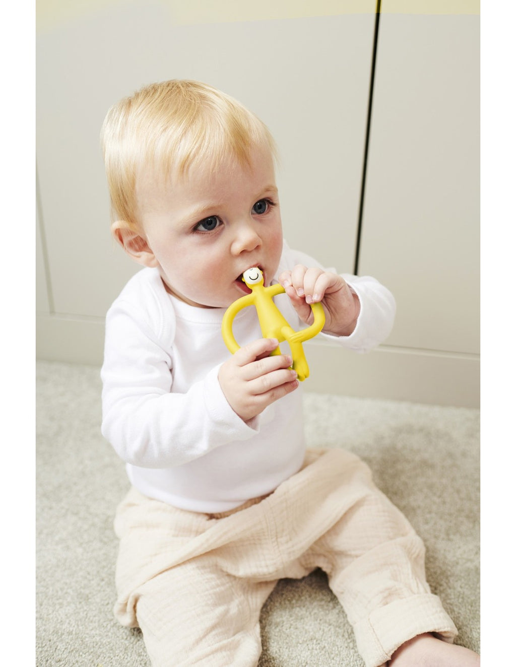 Matchstick Monkey teether LIGHT BLUE
