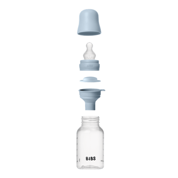 BIBS ΠΛΑΣΤΙΚΟ ΜΠΙΜΠΕΡΟ 150ml ΣΙΛΙΚΟΝΗ BABY BLUE
