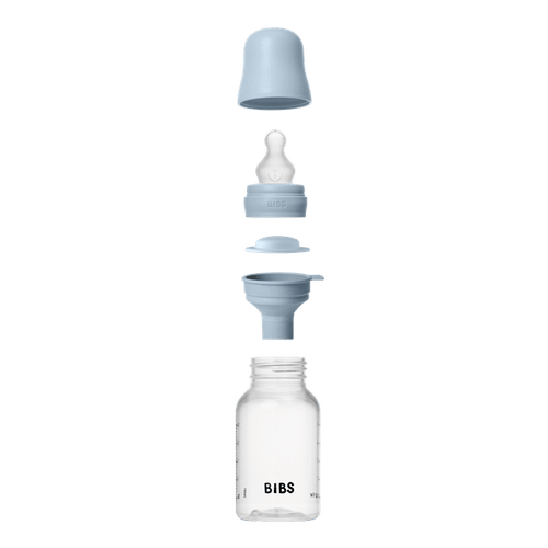 BIBS ΠΛΑΣΤΙΚΟ ΜΠΙΜΠΕΡΟ 150ml ΣΙΛΙΚΟΝΗ BABY BLUE