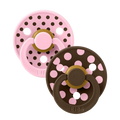 BIBS STUDIO COLLECTION ΣΕΤ ΠΙΠΙΛΕΣ 2ΤΜΧ POLKA DOT MOCHA/BABY PINK No2