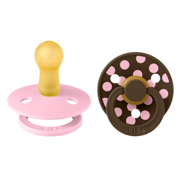BIBS STUDIO COLLECTION ΣΕΤ ΠΙΠΙΛΕΣ 2ΤΜΧ POLKA DOT MOCHA/BABY PINK No2