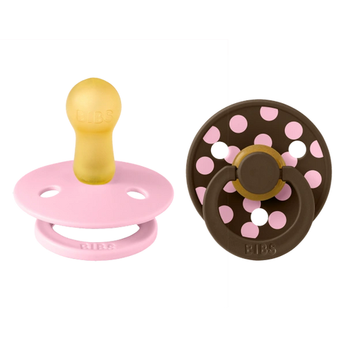 BIBS STUDIO COLLECTION ΣΕΤ ΠΙΠΙΛΕΣ 2ΤΜΧ POLKA DOT MOCHA/BABY PINK No2