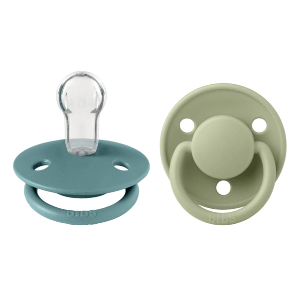 BIBS ΣΕΤ ΠΙΠΙΛΕΣ 2ΤΜΧ – DE LUX – ISLAND SEA/SAGE– ΣΤΡΟΓΓΥΛΗ/ΣΙΛΙΚΟΝΗ ONESIZE