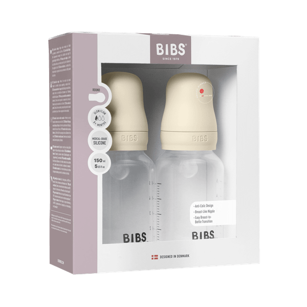 BIBS ΣΕΤ ΠΛΑΣΤΙΚΑ ΜΠΙΜΠΕΡΟ 2 ΤΜΧ 150ml ΣΙΛΙΚΟΝΗ IVORY