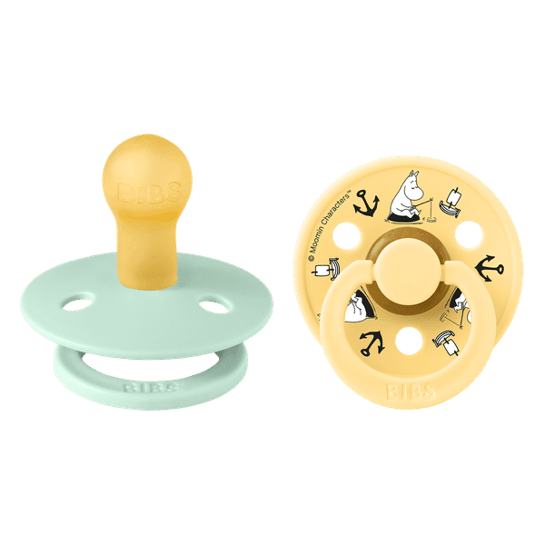 BIBS X MOOMINS COLOUR ΣΕΤ ΠΙΠΙΛΕΣ 2ΤΜΧ SAILING NORDIC MINT/PALE BUTTER MIX ΣΤΡΟΓΓΥΛΗ No2
