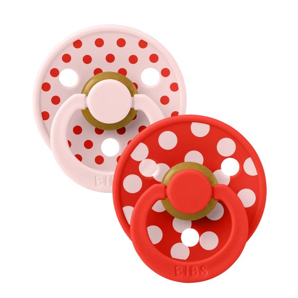 BIBS STUDIO COLLECTION ΣΕΤ ΠΙΠΙΛΕΣ 2ΤΜΧ POLKA DOT CANDY APPLE/BLOSSOM No2