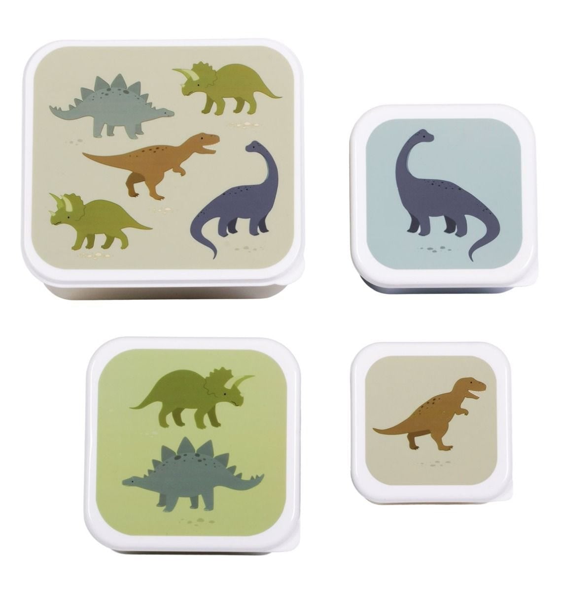 A little lovely company Σετ 4 δοχεία φαγητού Lunch & Snack Box Dinosaurs