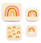 A little lovely company Σετ 4 δοχεία φαγητού Lunch & Snack Box Rainbows