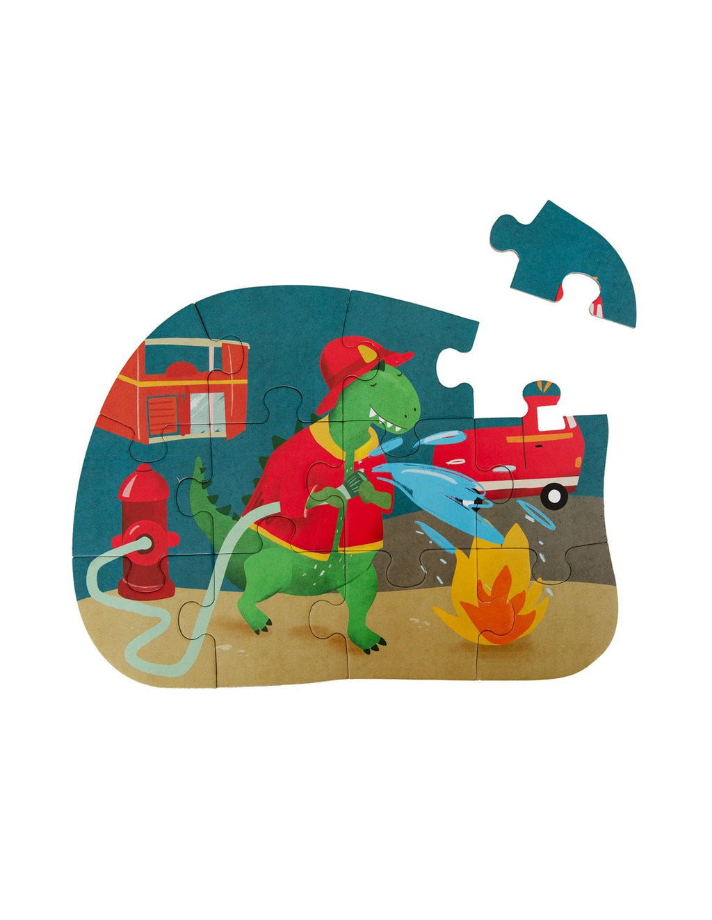 Trixie SHAPE PUZZLE - FIREMAN MR. DINO - 12 PCS