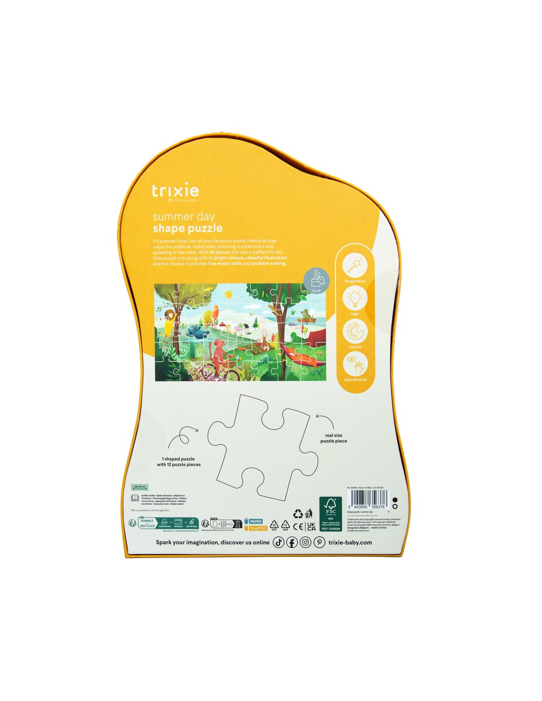 Trixie SHAPE PUZZLE - SUMMER DAY - 35 PCS