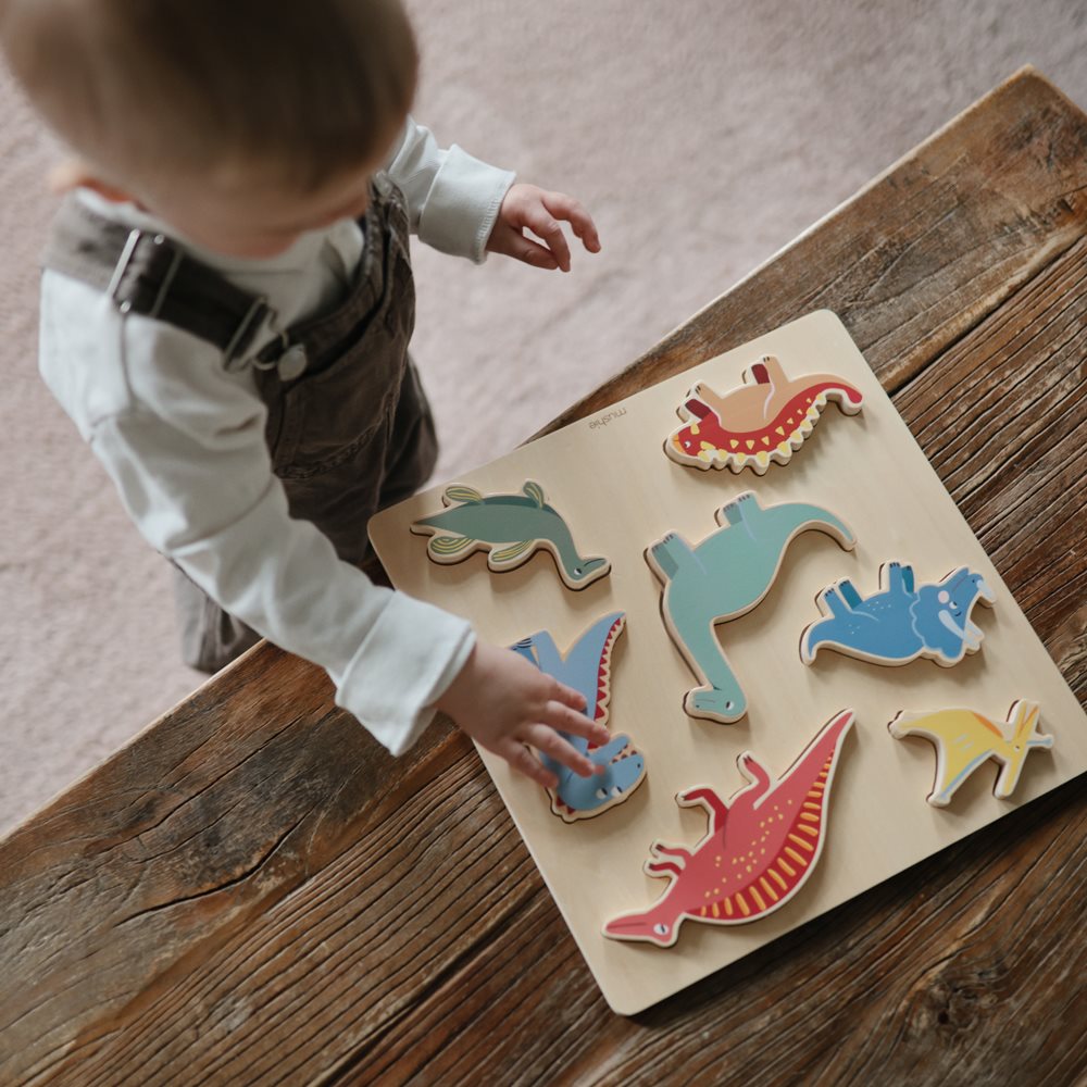 Ξύλινο Puzzle Mushie Dinosaur