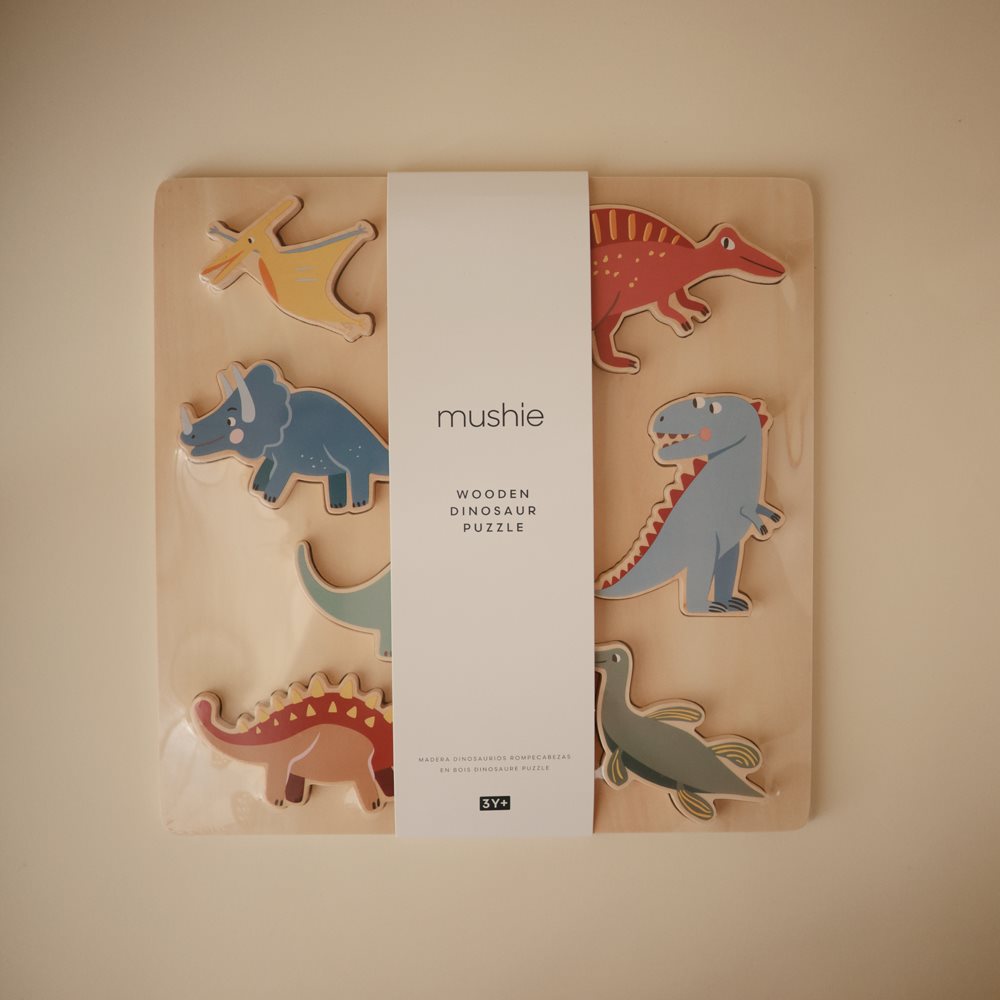 Ξύλινο Puzzle Mushie Dinosaur