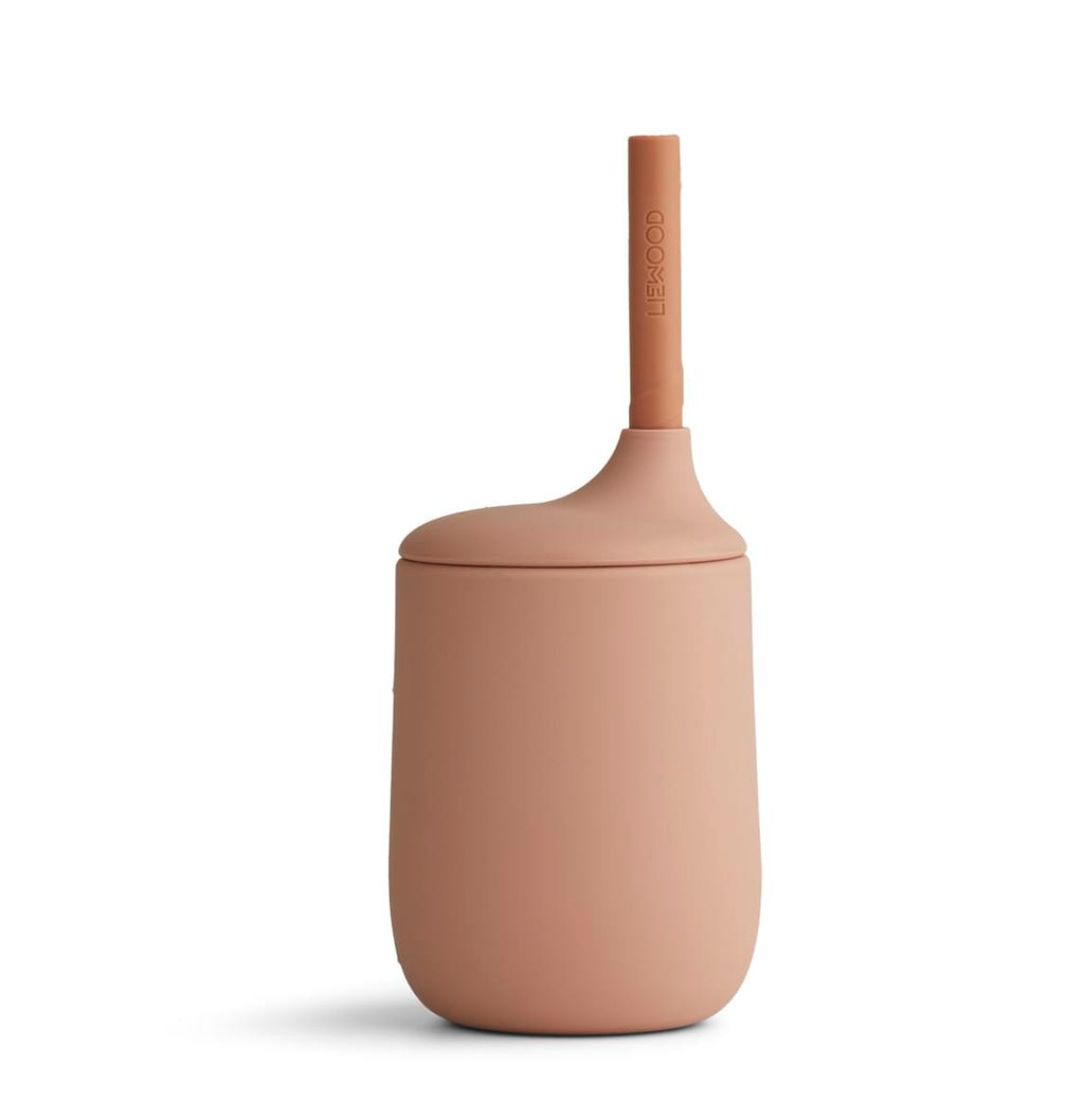 Ποτήρι Σιλικόνης Με Καλαμάκι Σιλικόνης Liewood Ellis Dark rose/terracotta mix