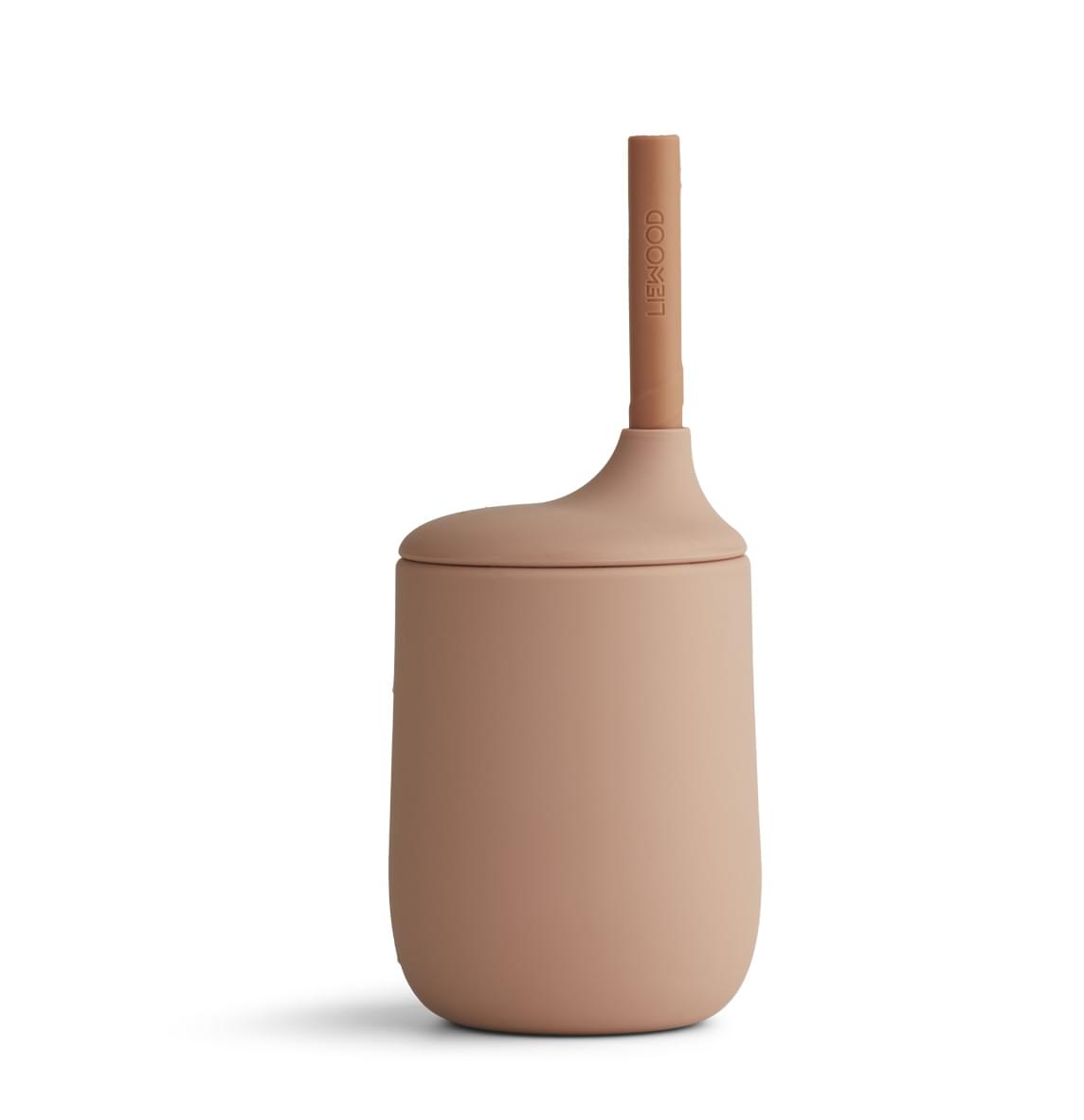 Ποτήρι Σιλικόνης Με Καλαμάκι Σιλικόνης Liewood Ellis Dark rose/terracotta mix