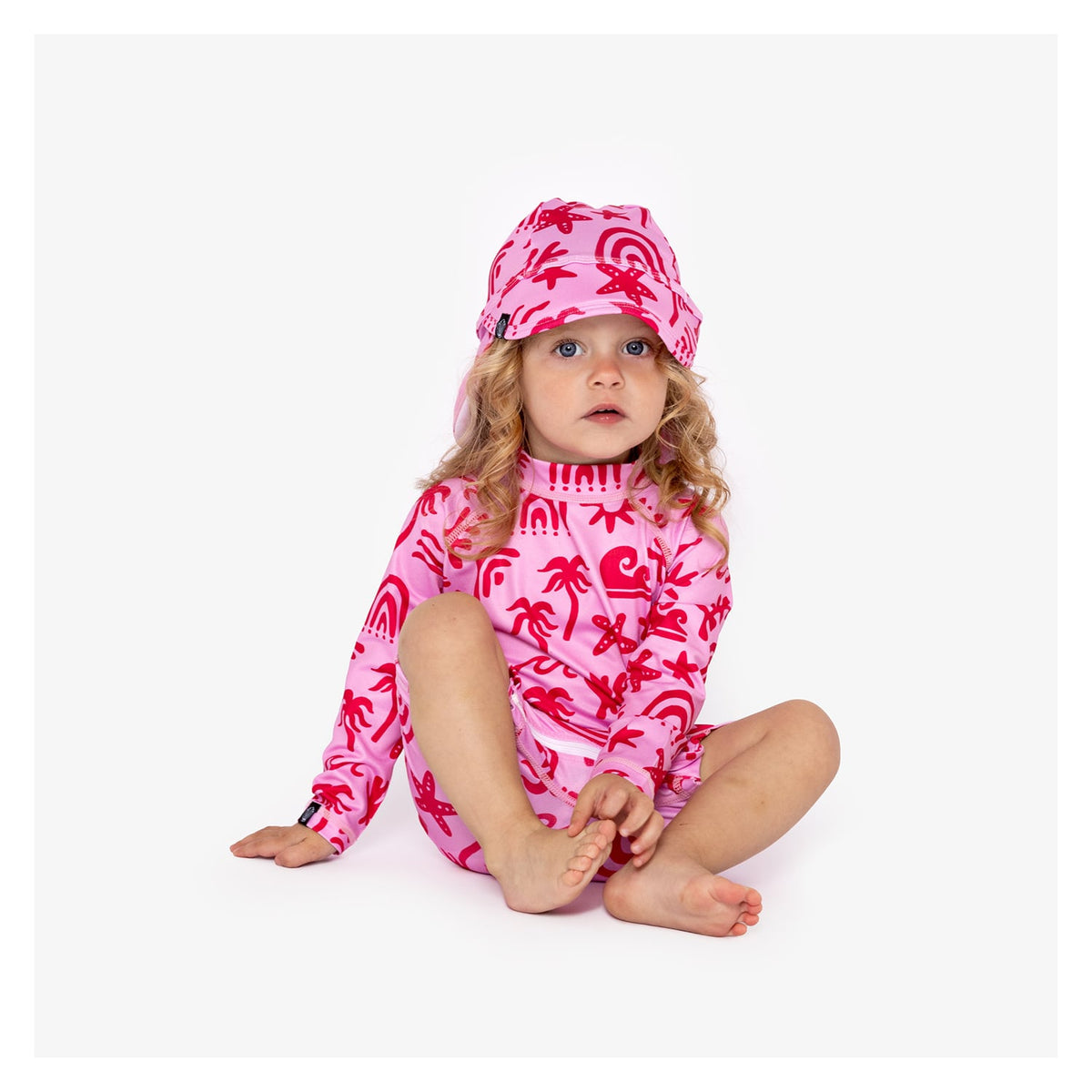 Καπέλο Βρεφικό Θαλάσσης Beach&Bandits TROPICAL VIBES PINK(UPF50+)