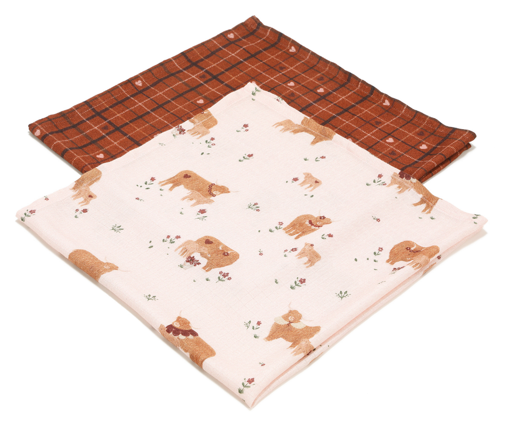 La Millou 2 Pack Bamboo Μικρές Μουσελίνες Moo Meadow