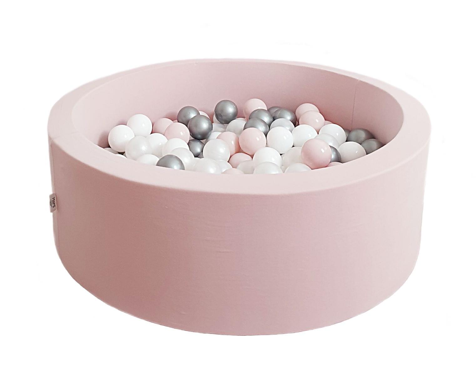 Piscina 200 bolas LIGHT GREY Minibe powder pink-gris-blanco