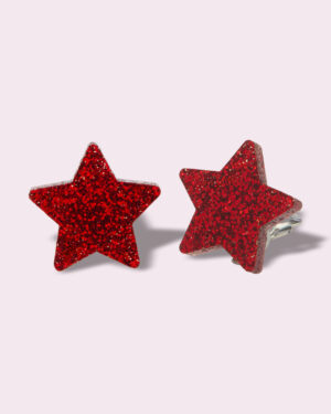 Mini Cools Red Star Clip-on Earrings